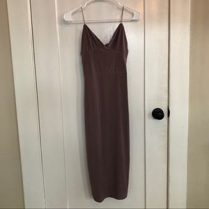Purple grayish midi dress